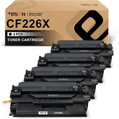 TESEN Compatible CF226X HP 26X Black Toner Cartridge Replacement 4 Packs